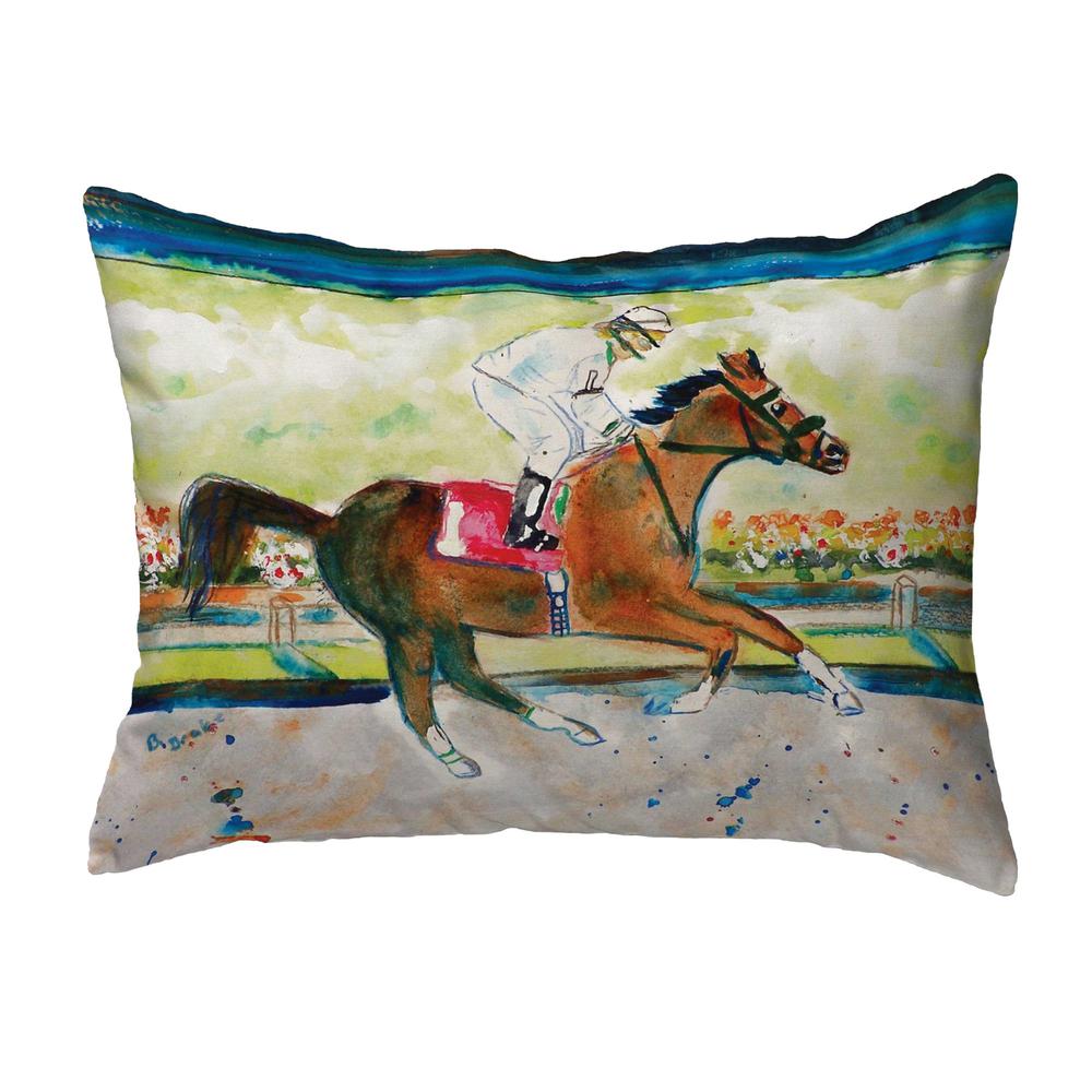 Racing Horse Small No-Cord Pillow 11x14. Picture 1
