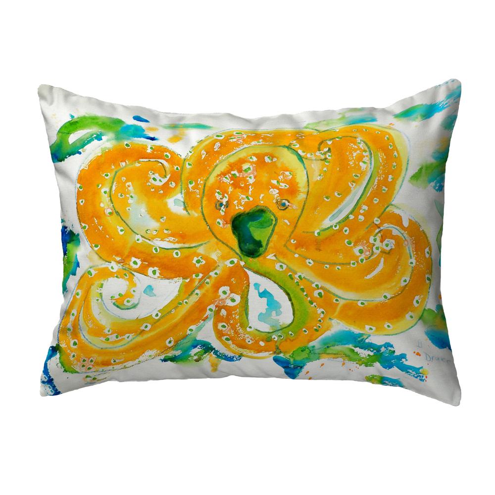 Orange Octopus Small No-Cord Pillow 11x14. Picture 1