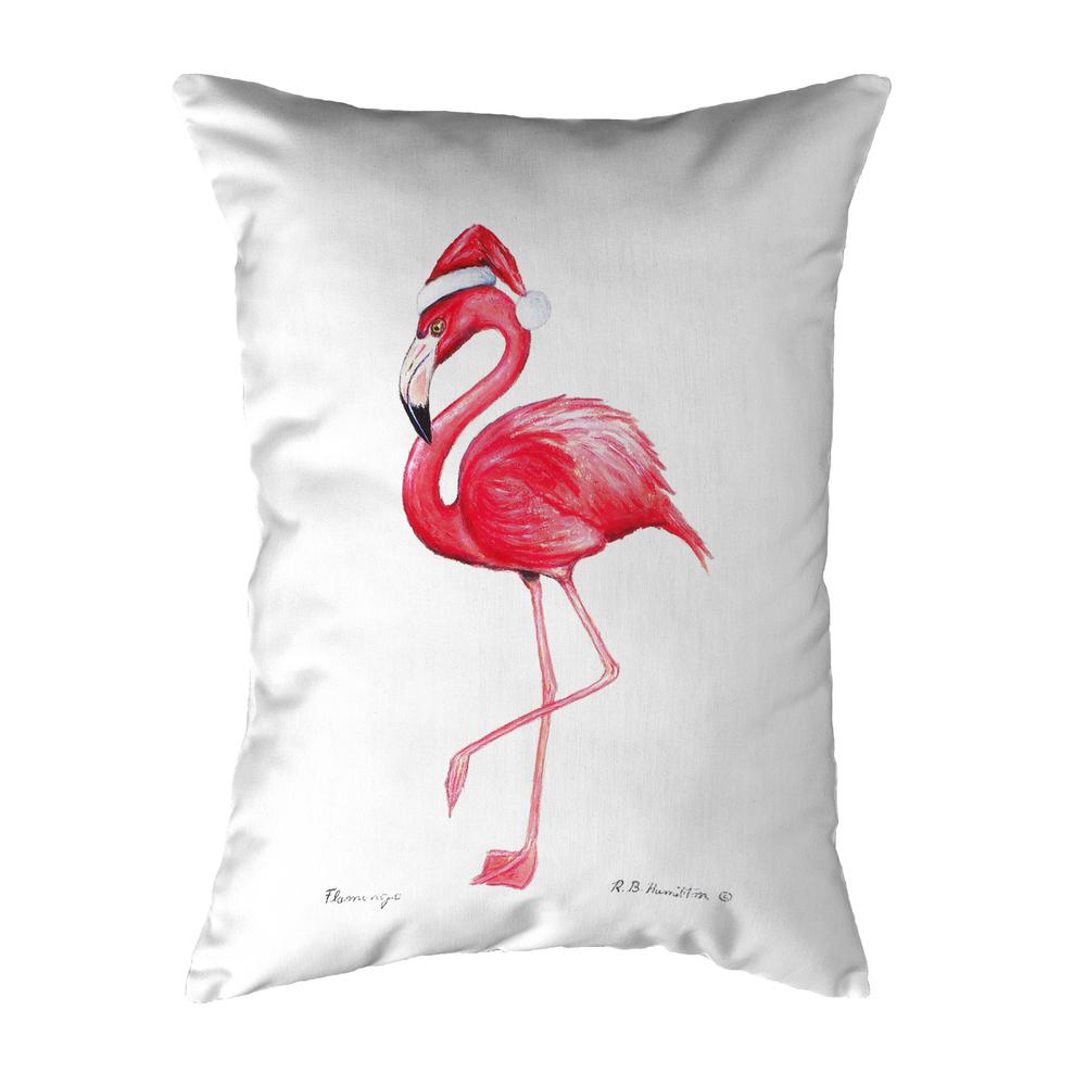 Flamingo Santa Noncorded Pillow 11x14. Picture 1