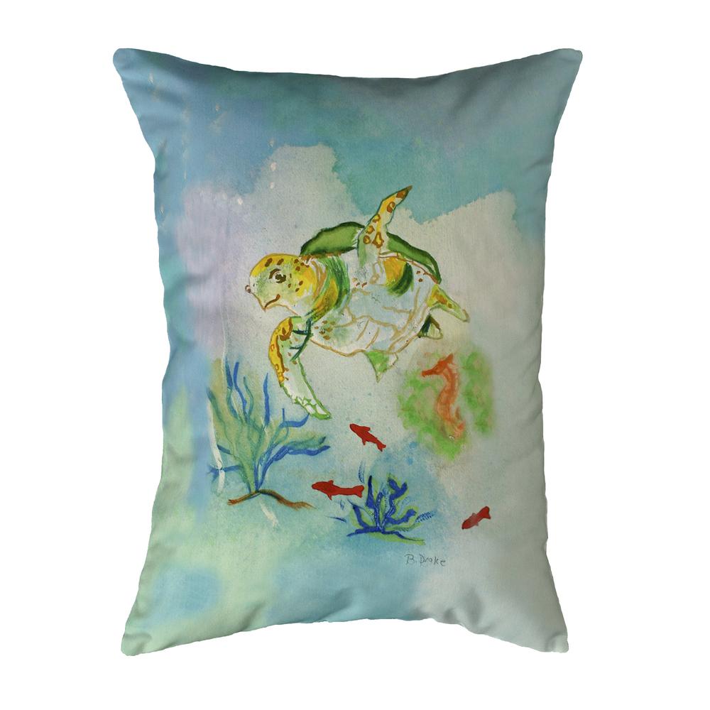 Betsy's Sea Turtle Small No-Cord Pillow 11x14. Picture 1