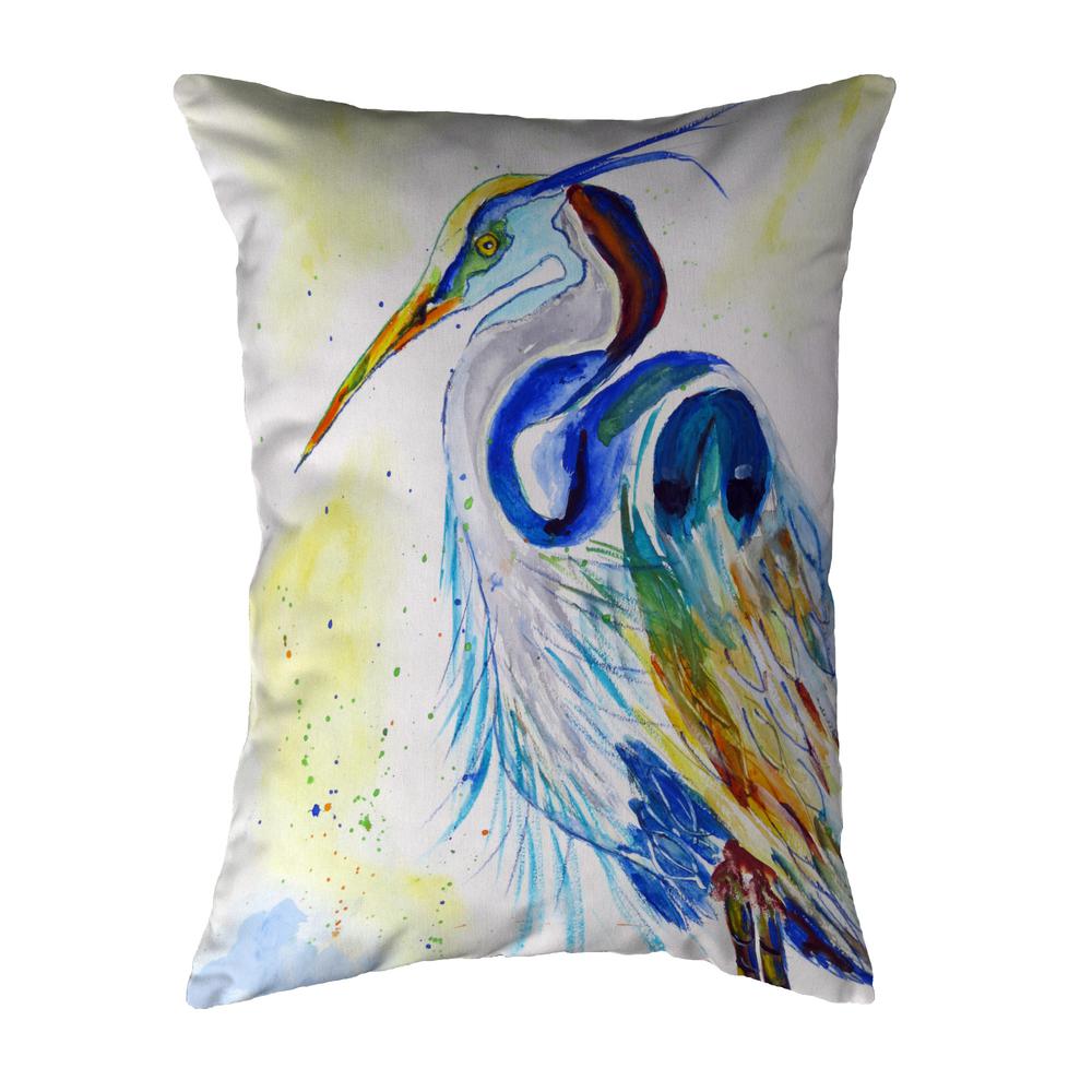 Watercolor Heron Noncorded Indoor/Outdoor Pillow 11x14. Picture 1
