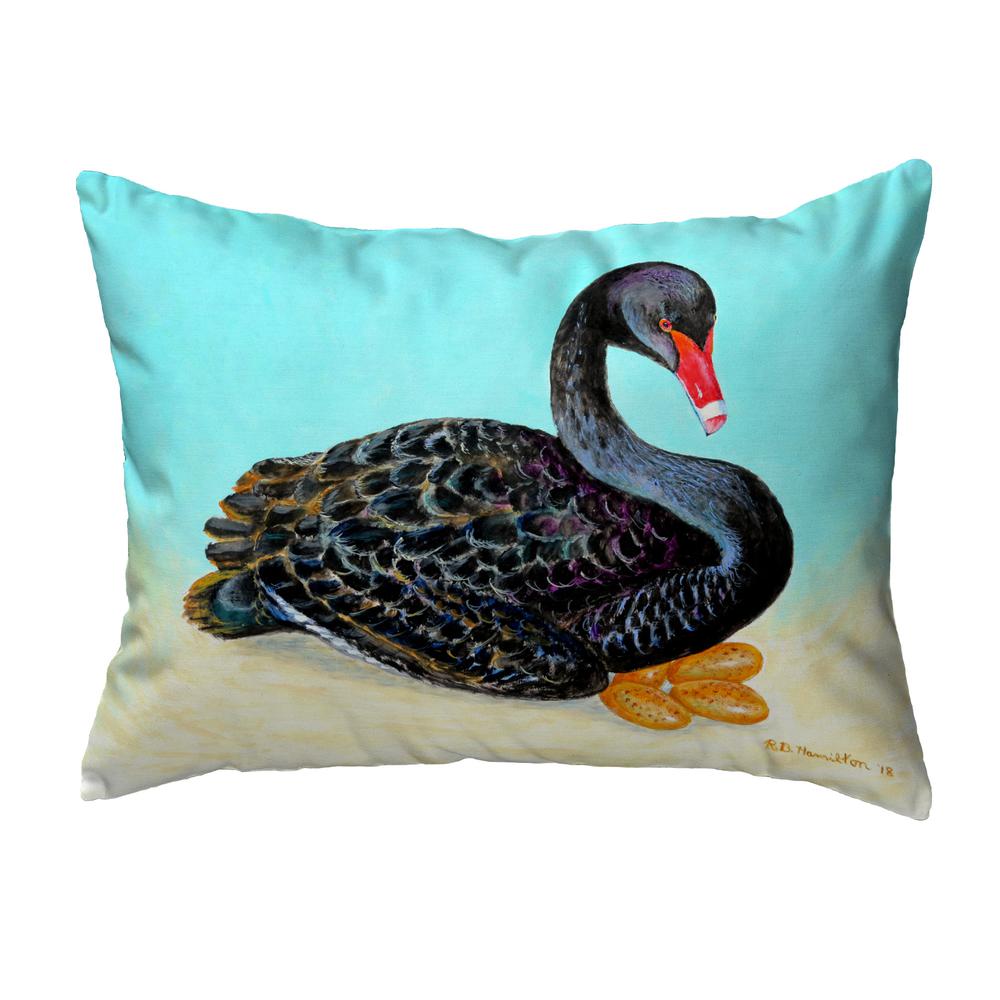 Black Swan Noncorded Indoor/Outdoor Pillow 11x14. Picture 1