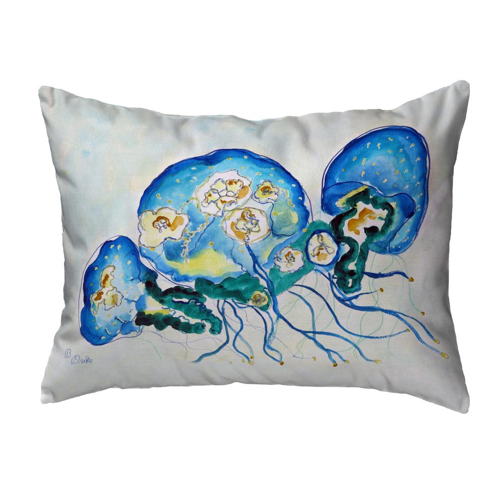 Multi Jellyfish Noncorded Indoor/Outdoor Pillow 11x14. Picture 1