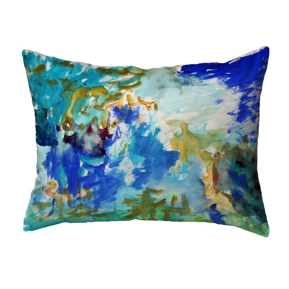 Abstract Blue Noncorded Indoor/Outdoor Pillow 11x14. Picture 1