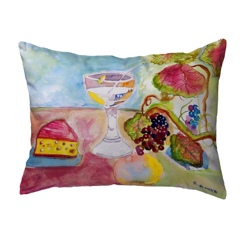 Wine & Cheese Small No-Cord Pillow 11x14. Picture 1