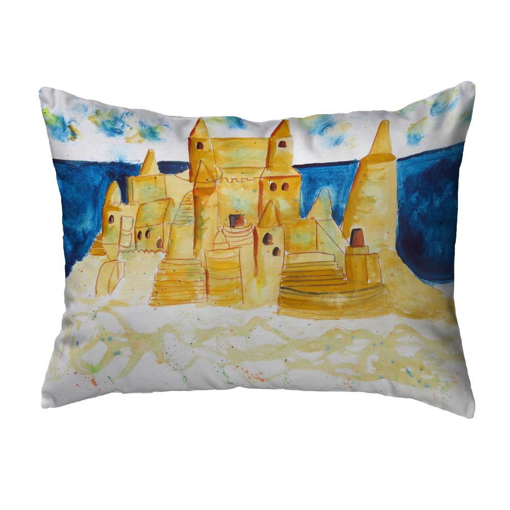Sand Castle Noncorded Indoor/Outdoor Pillow 11x14. Picture 1