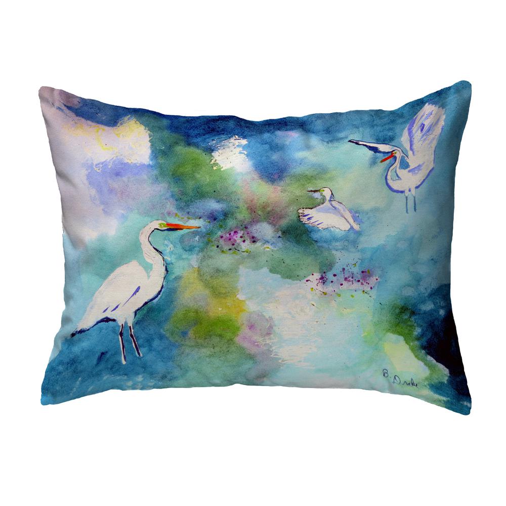 Three Egrets Noncorded Indoor/Outdoor Pillow 11x14. Picture 1