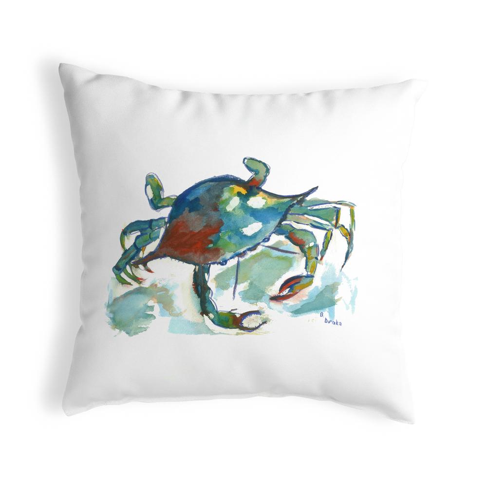 Betsy's Crab Small No-Cord Pillow 12x12. Picture 1