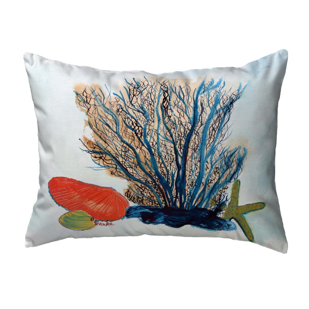 Coral & Shells Noncorded Indoor/Outdoor Pillow 11x14. Picture 1