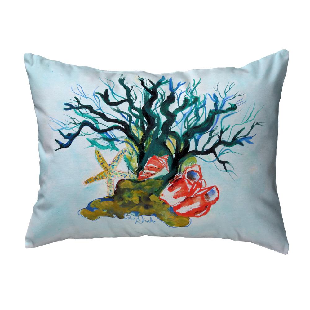 Starfish Coral Shells Noncorded Indoor/Outdoor Pillow 11x14. Picture 1