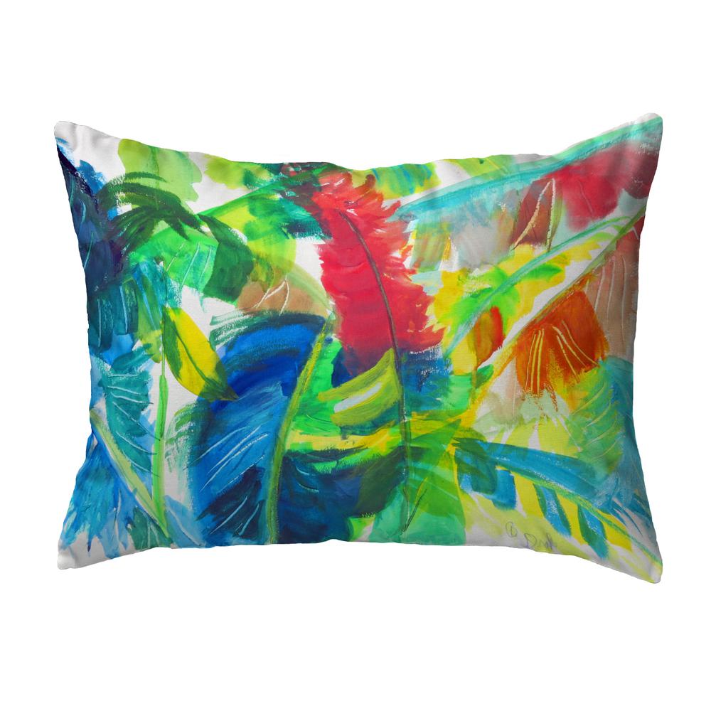 Abstract Palms Noncorded Indoor/Outdoor Pillow 11x14. Picture 1
