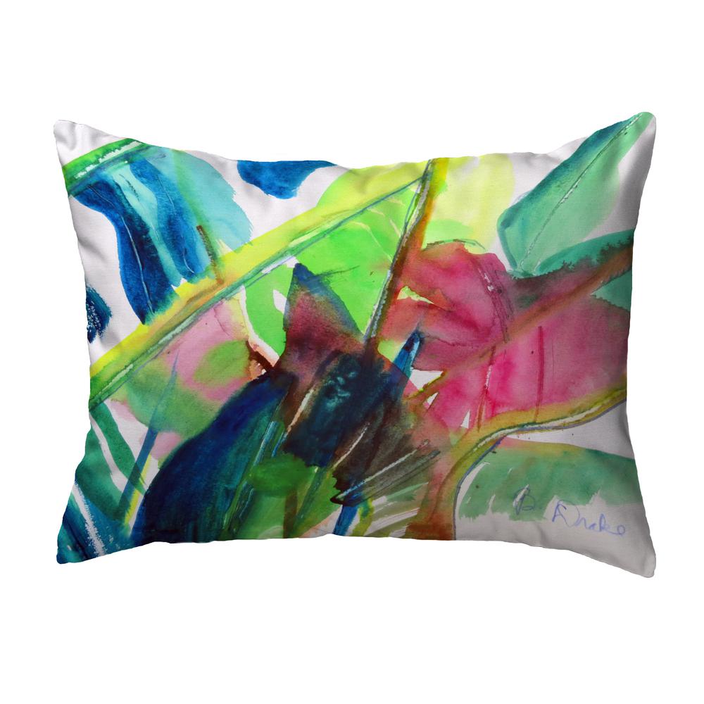 Pink Palms Noncorded Indoor/Outdoor Pillow 11x14. Picture 1