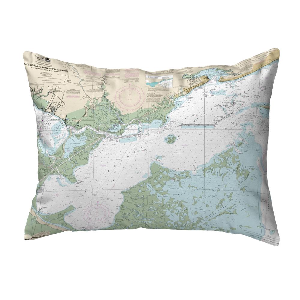 Lake Borgne and Approaches, LA Nautical Map Noncorded Indoor/Outdoor Pillow 11x14. Picture 1