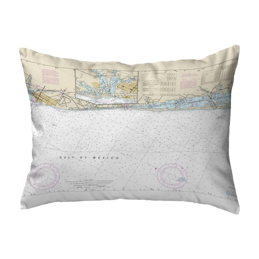 Venice to Casey Key, Florida Nautical Map Noncorded Indoor/Outdoor Pillow 11x14. Picture 1