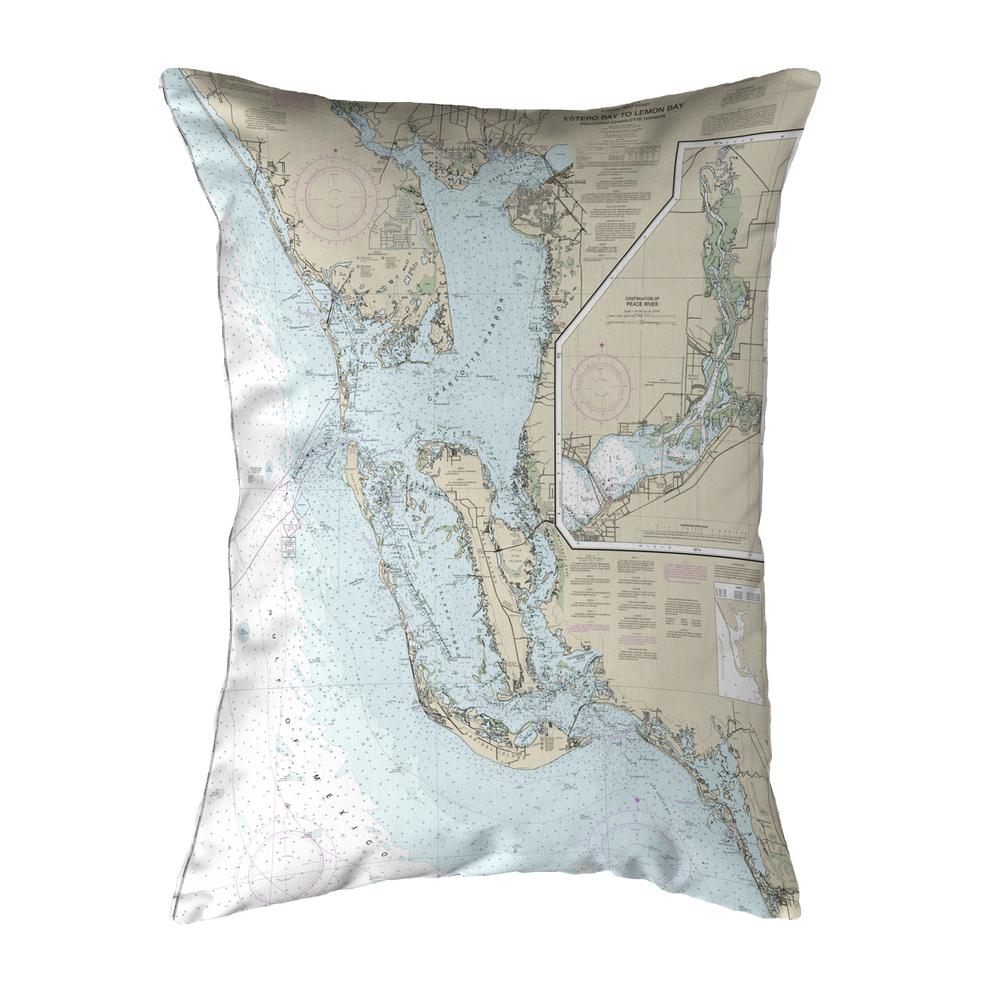 Estero Bay to Lemon Bay, FL Nautical Map Noncorded Indoor/Outdoor Pillowo 11x14. Picture 1