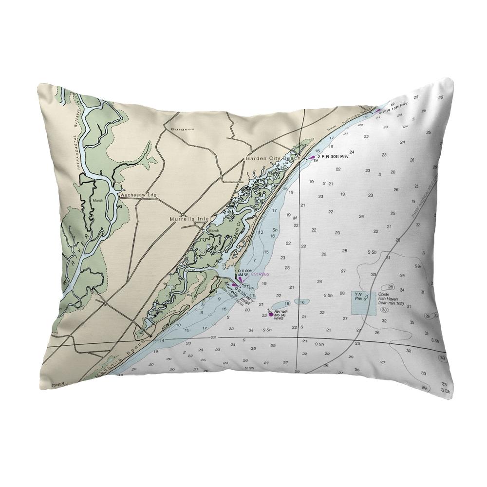 Murells Inlet, SC Nautical Map Noncorded Indoor/Outdoor Pillow 11x14. Picture 1