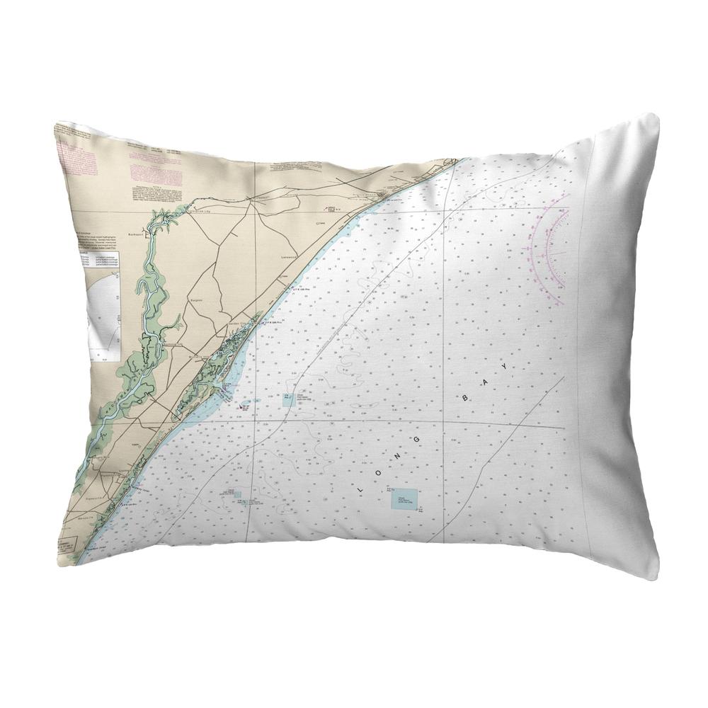 Pawleys Island, SC Nautical Map Noncorded Indoor/Outdoor Pillow 11x14. Picture 1