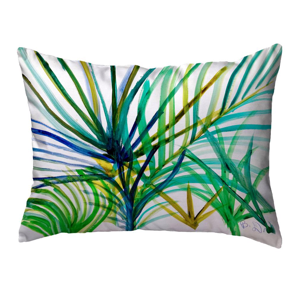 Teal Palms 11x14 Small No Cord Pillow. Picture 1
