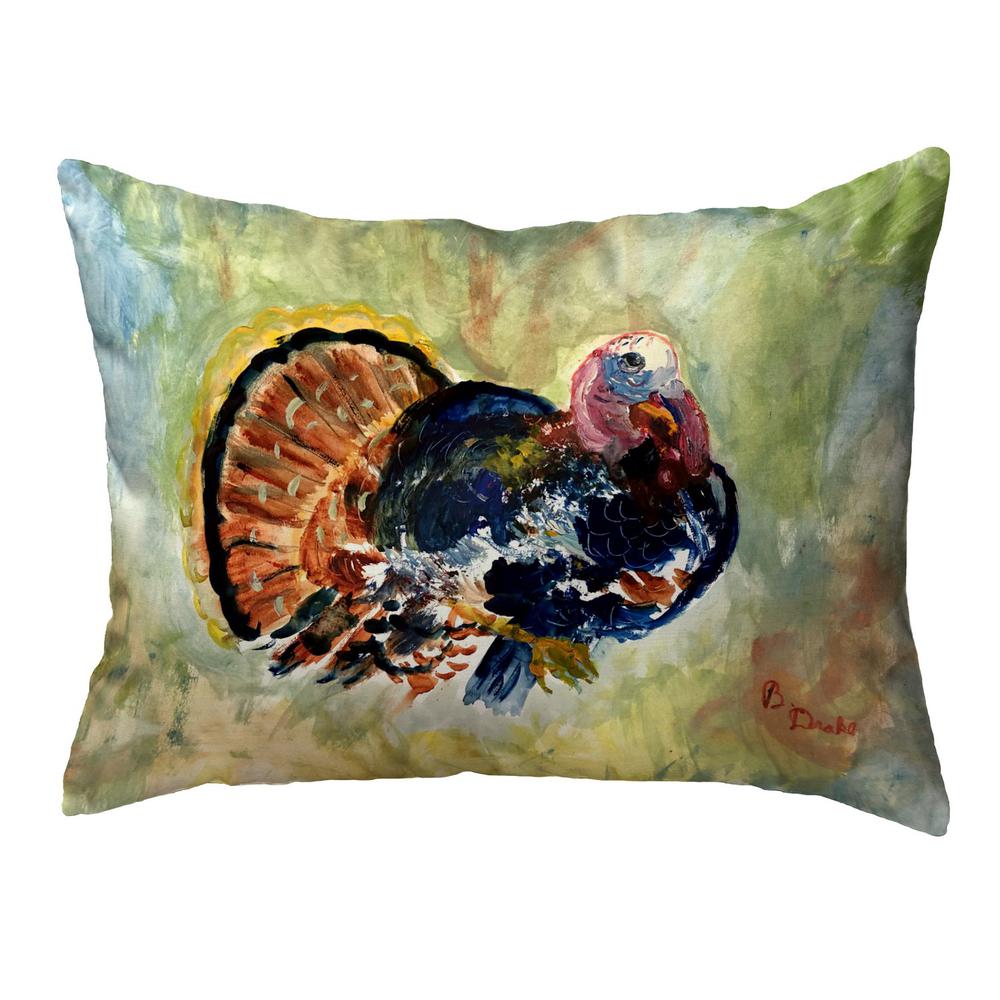 Colorful Turkey 11x14 Small No Cord Pillow. Picture 1
