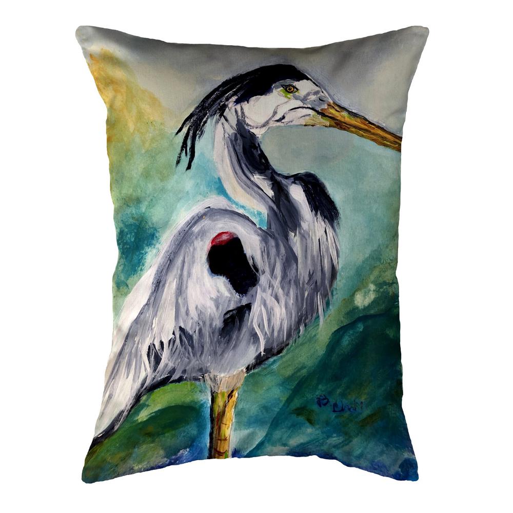 Betsy's Blue Heron 11x14 Small No Cord Pillow. Picture 1