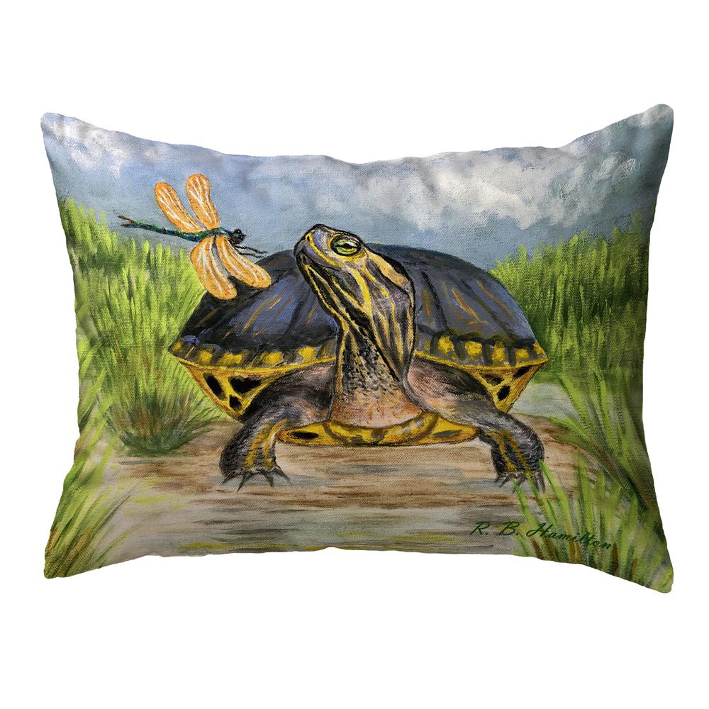 Dragonfly to Turtle Small Noncorded Pillow 11x14. Picture 1