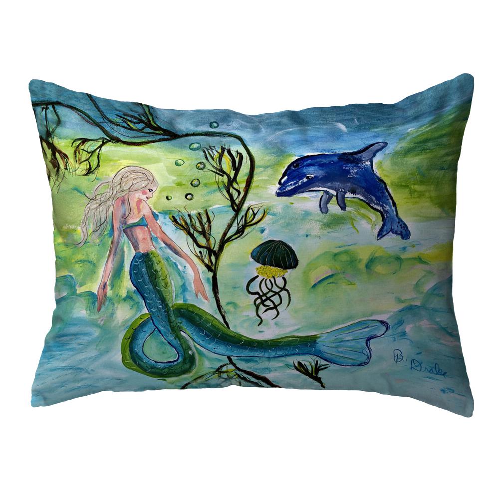 Mermaid & Jellyfish Small Noncorded Pillow 11x14. Picture 1