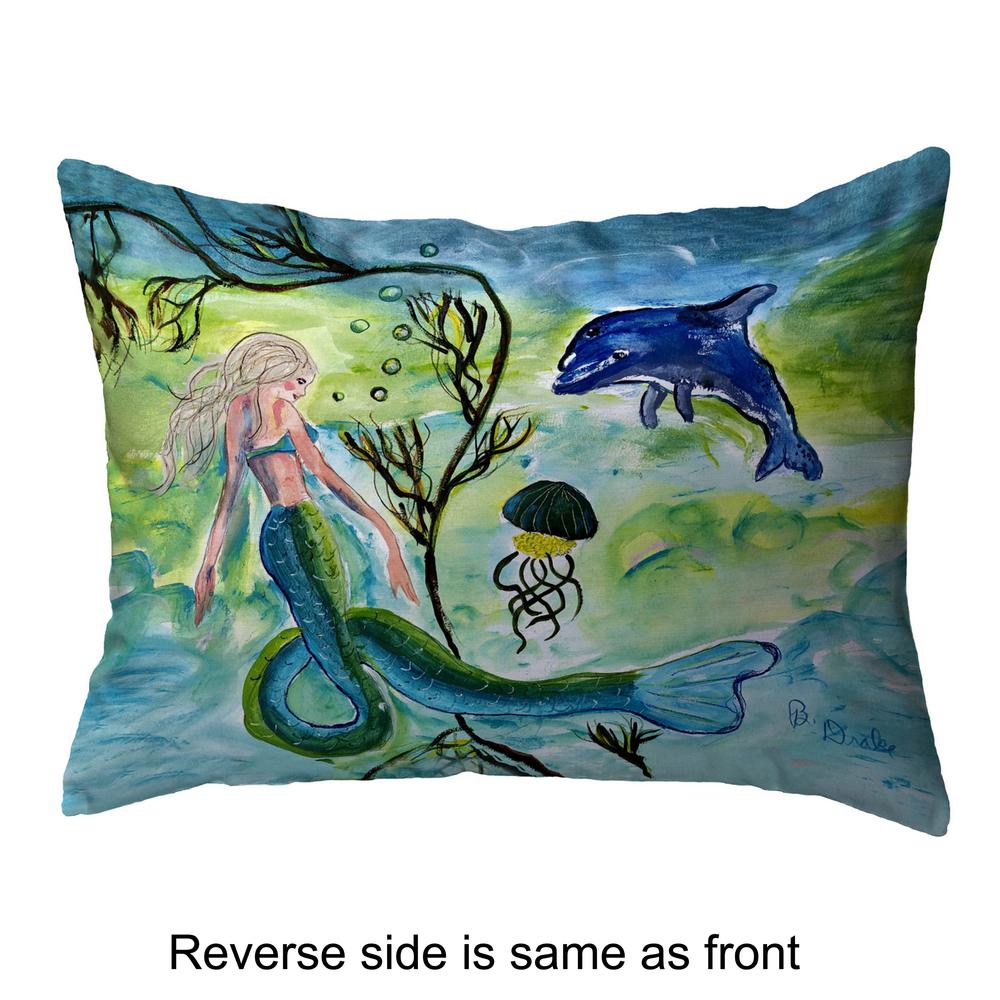 Mermaid & Jellyfish Small Noncorded Pillow 11x14. Picture 2