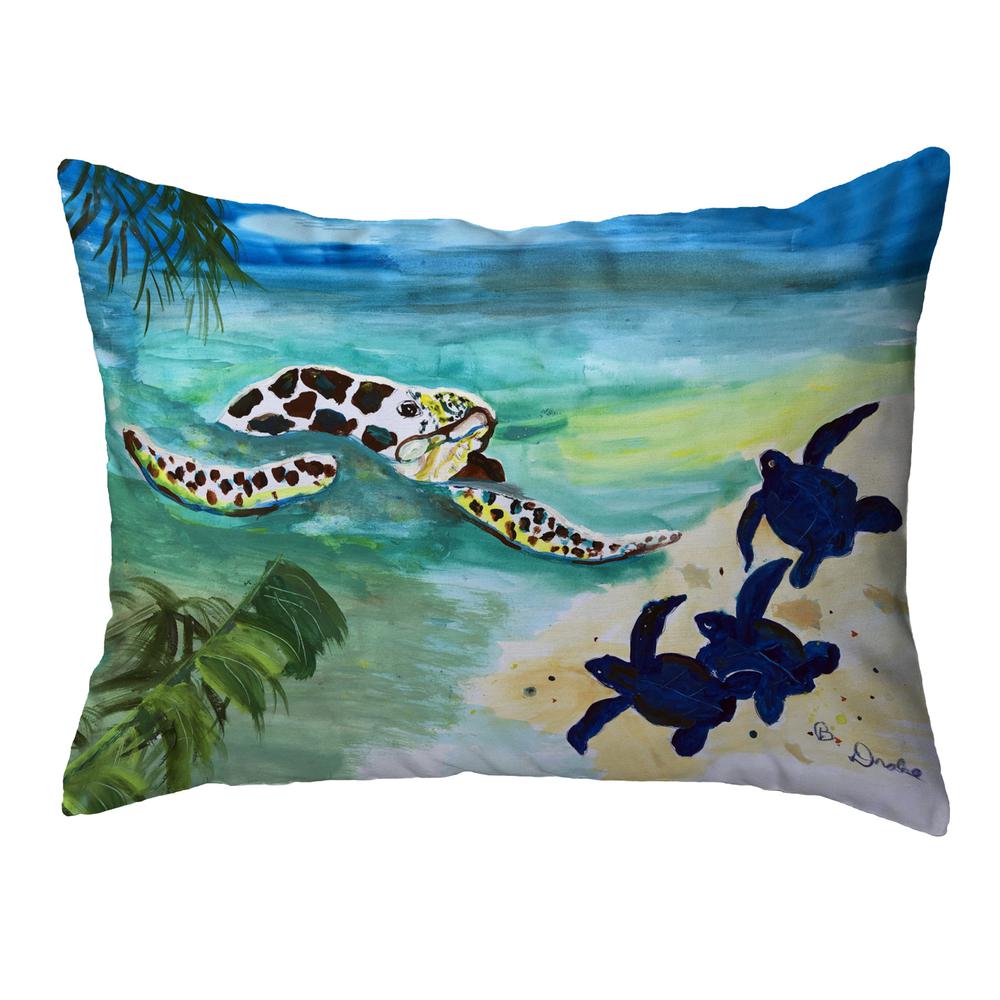Sea Turtle & Babies Small Noncorded Pillow 11x14. Picture 1