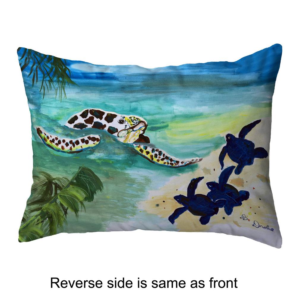 Sea Turtle & Babies Small Noncorded Pillow 11x14. Picture 2