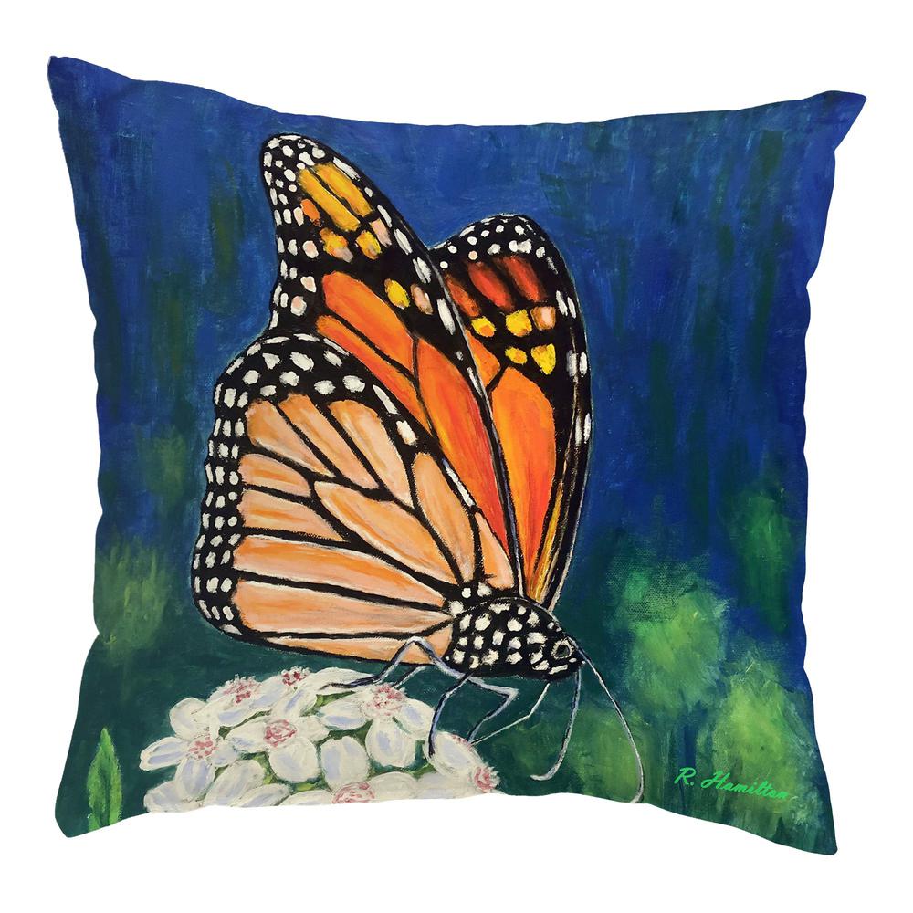 Monarch & Flower Small Noncorded Pillow. Picture 1