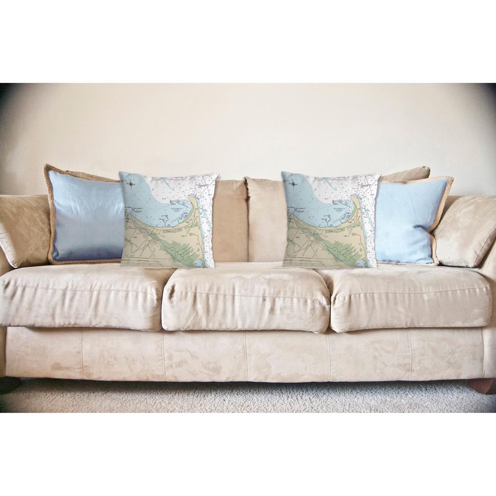 Lewes, DE Nautical Map Noncorded Indoor/Outdoor Pillow 12x12. Picture 2