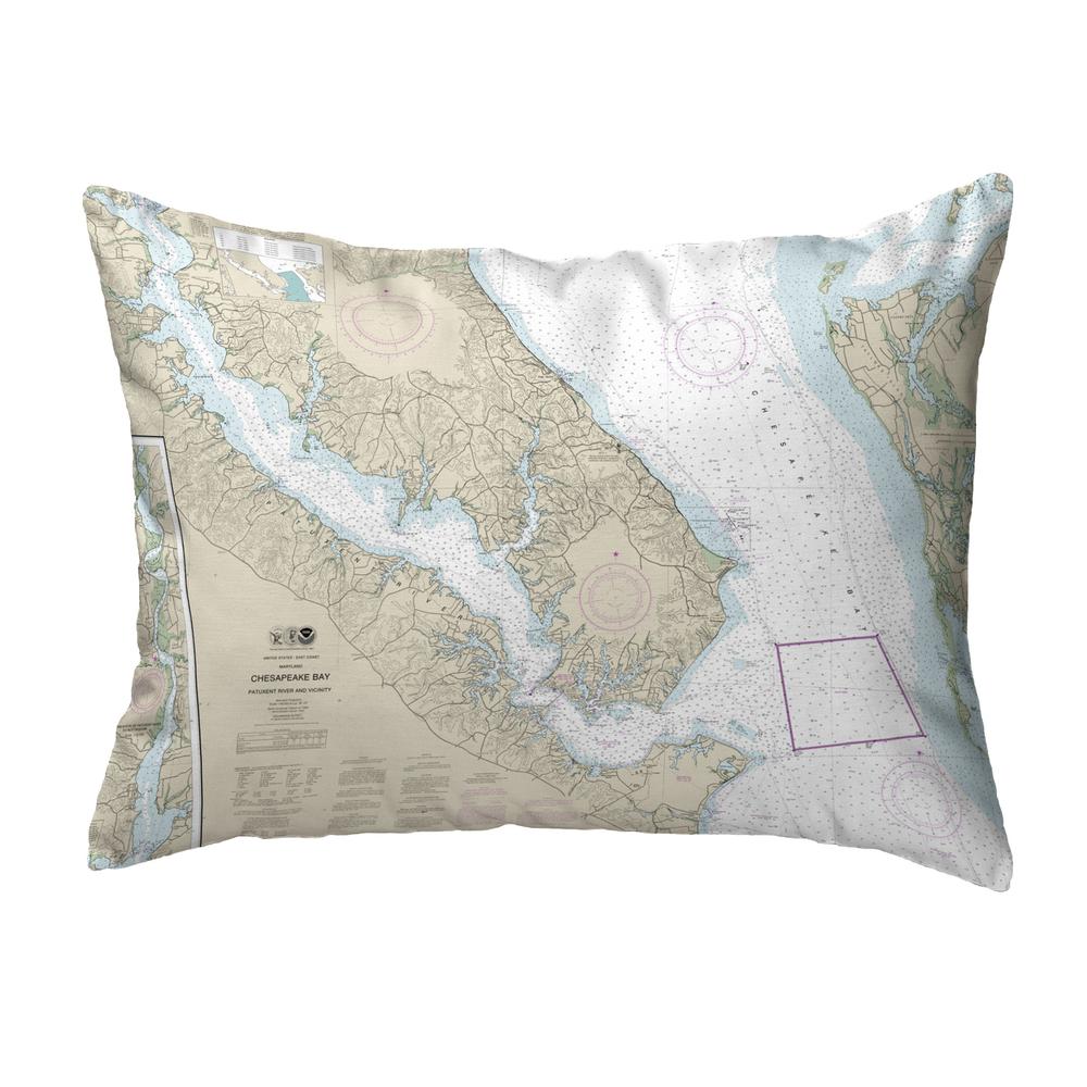 Chesapeake Bay, MD Nautical Map Noncorded Indoor/Outdoor Pillow 11x14. Picture 1
