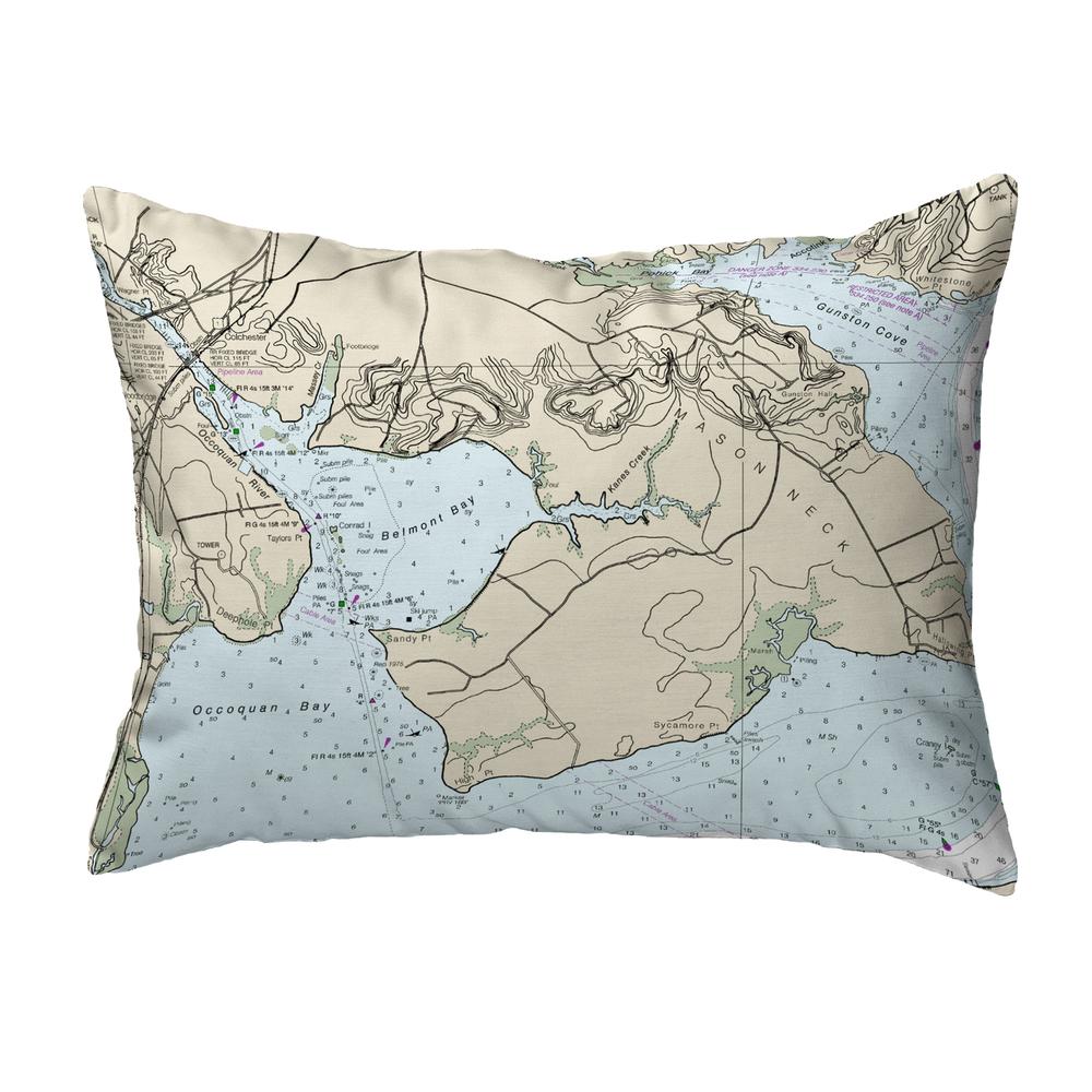 Occoquan, VA Nautical Map Noncorded Indoor/Outdoor Pillow 11x14. Picture 1