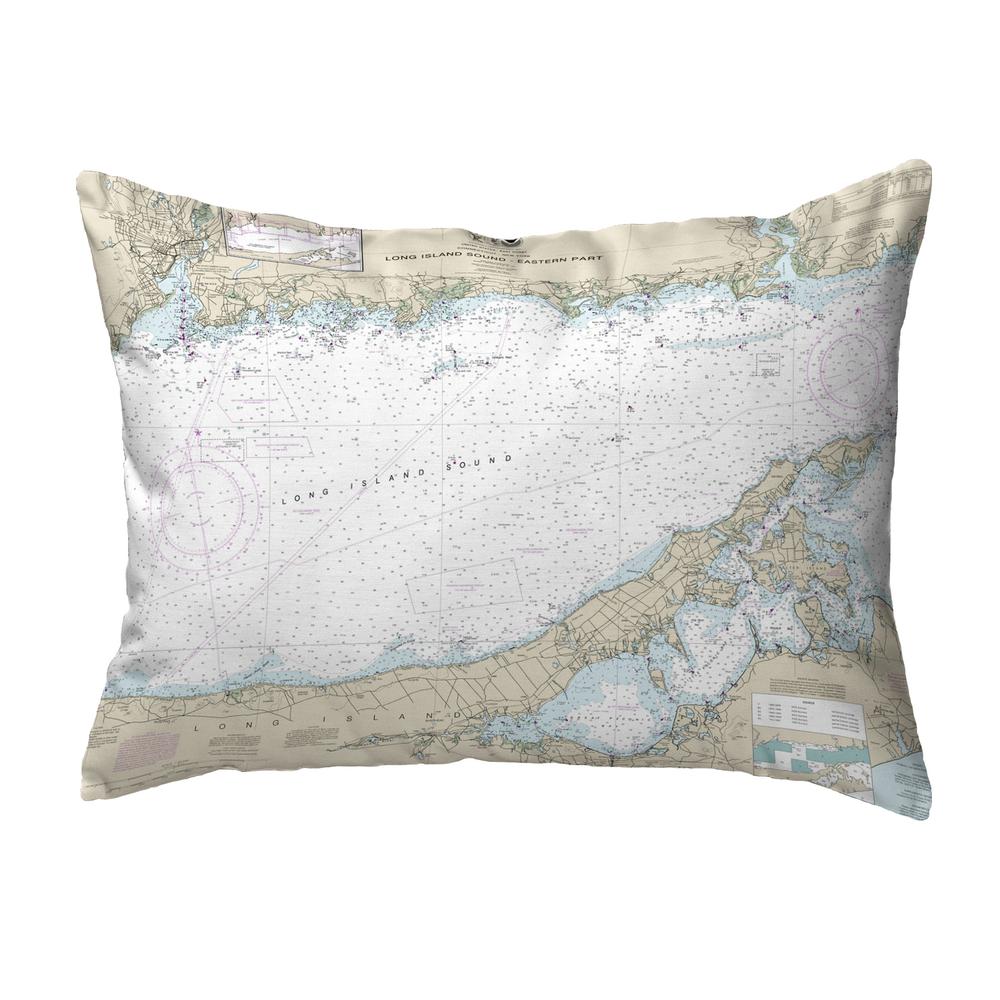 Long Island Sound - Eastern Part, NY Nautical Map Noncorded Indoor/Outdoor Pillow 11x14. Picture 1