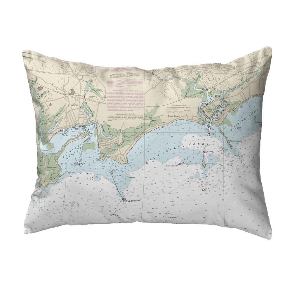Clinton Harbor to Westbrook Harbor, CT Nautical Map Noncorded Indoor/Outdoor Pillow 11x14. Picture 1