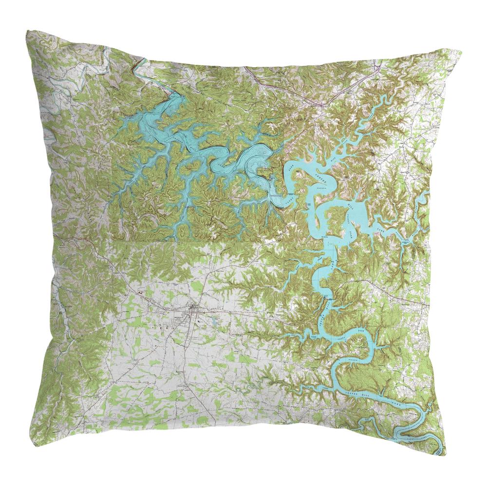 Center Hill Lake, TN Nautical Map Small Noncorded Pillow 11x14. Picture 1