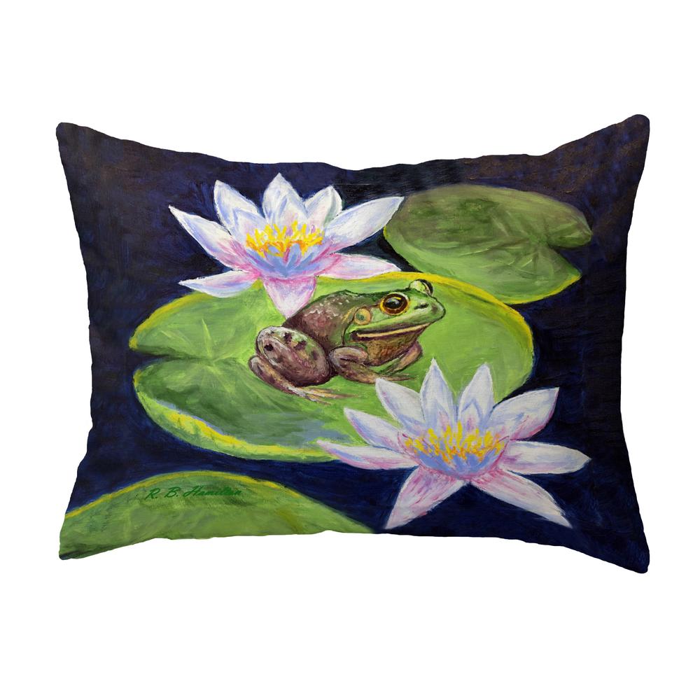 Frog & Lily Small Noncorded Pillow 11x14. Picture 1