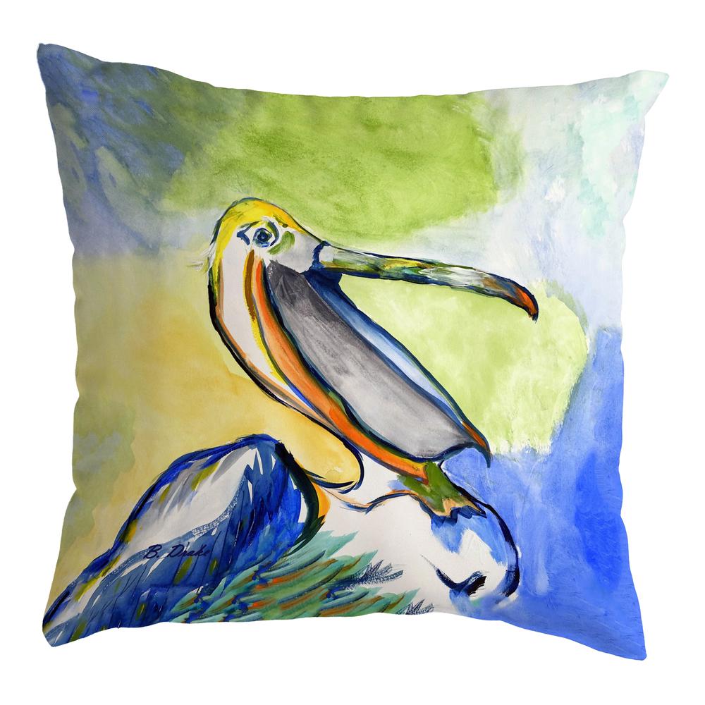 Happy Pelican Small Noncorded Pillow 12x12. Picture 1