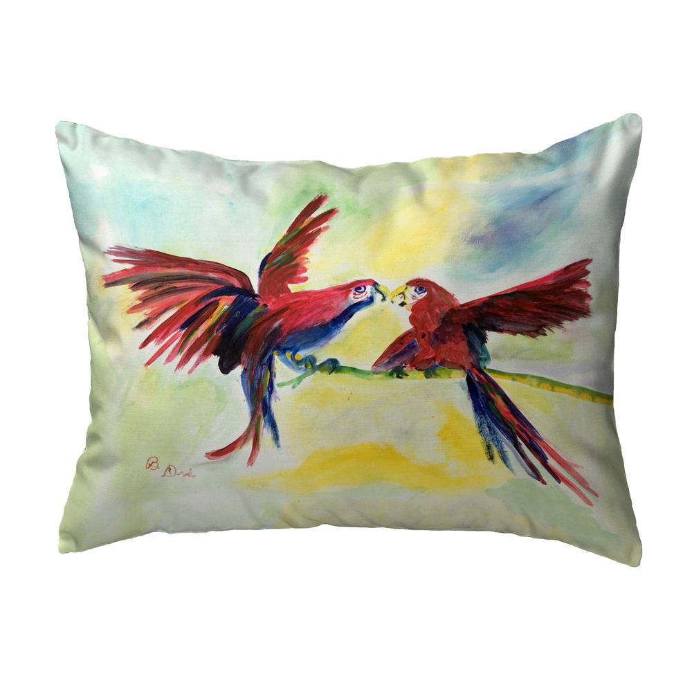 Parrot Gossip Small Noncorded Pillow 11x14. Picture 1