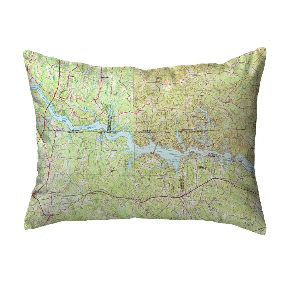 Lake Gaston, VA and NC Nautical Map Small Noncorded Pillow 11x14. Picture 1