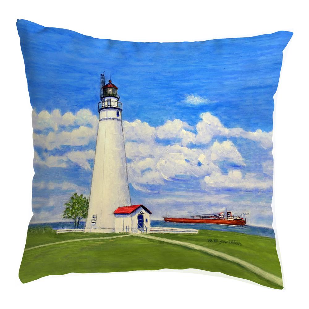 Fort Gratiot Lighthouse, MI Small Noncorded Pillow 12x12. Picture 1