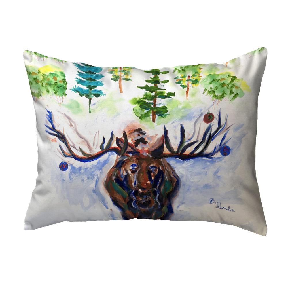 Christmas Moose Small Noncorded Pillow 11x14. Picture 1