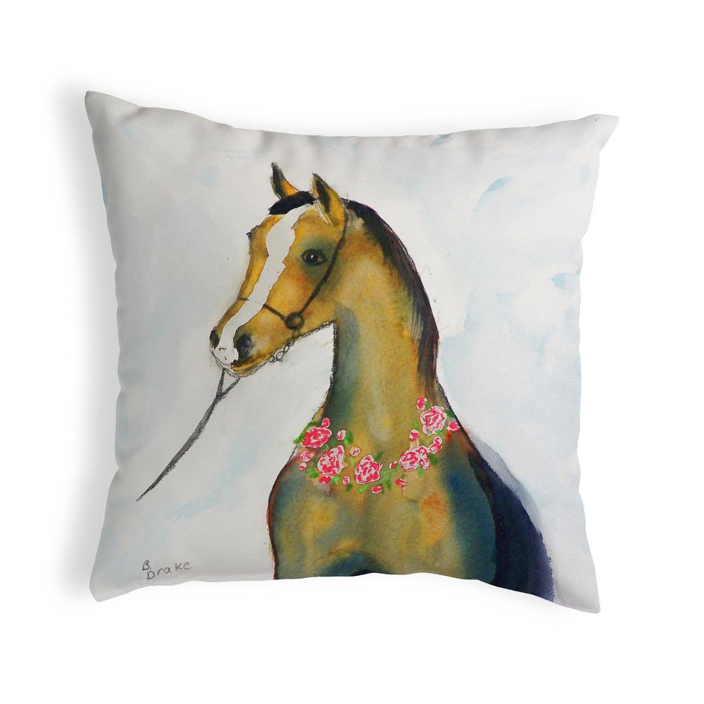 Horse & Garland Small No-Cord Pillow 12x12. Picture 1