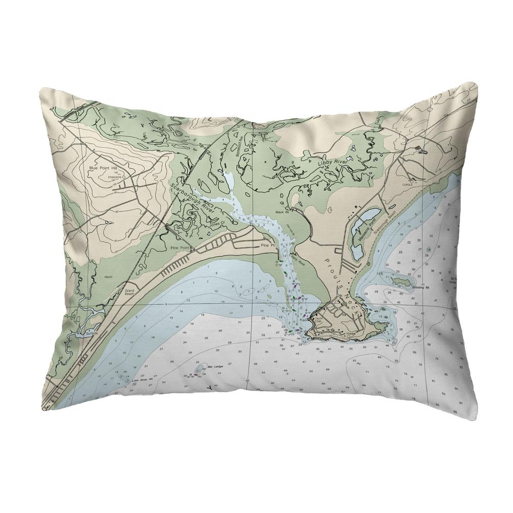 Pine Point, ME Nautical Map Noncorded Indoor/Outdoor Pillow 11x14. Picture 1