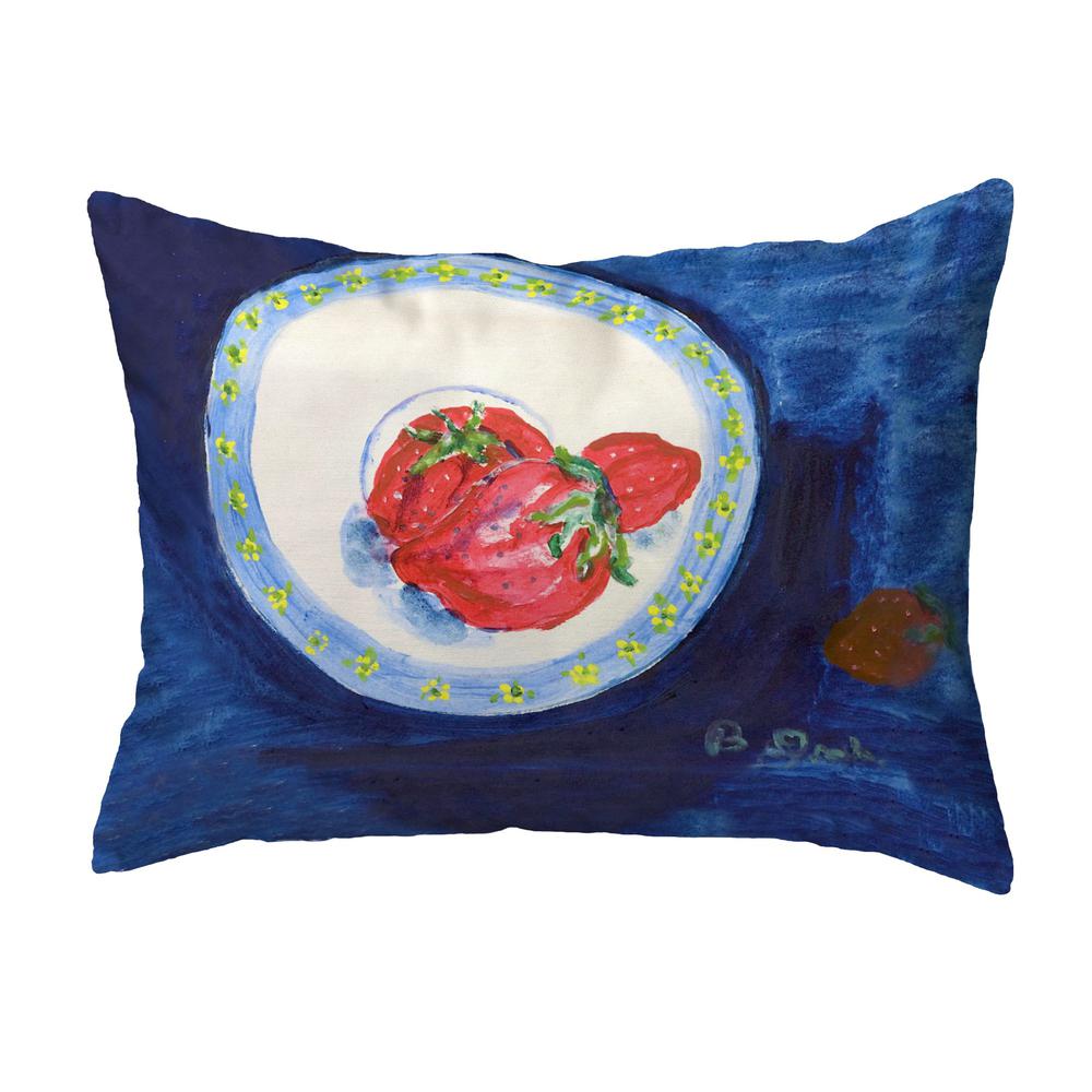 Strawberry Plate Small Noncorded Pillow 11x14. Picture 1
