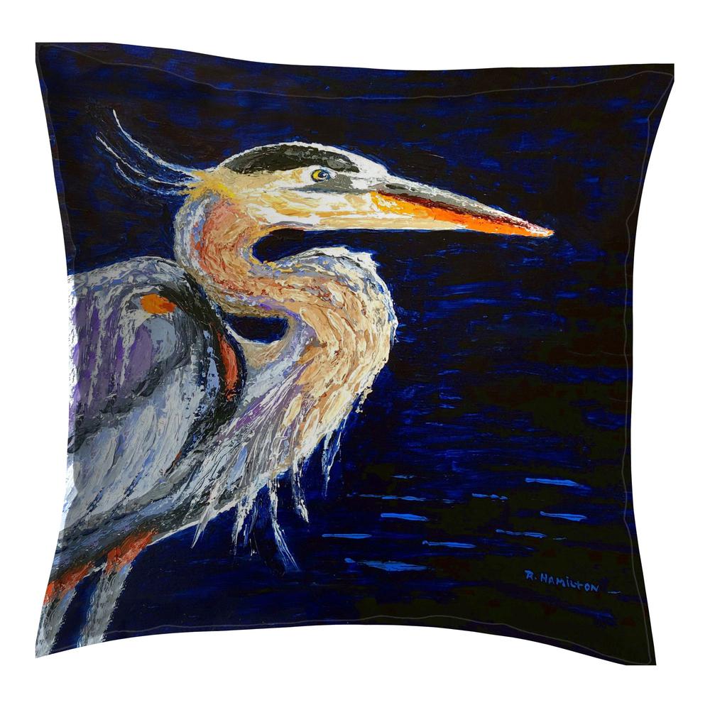 Palette Blue Heron Small Noncorded Pillow 12x12. Picture 1
