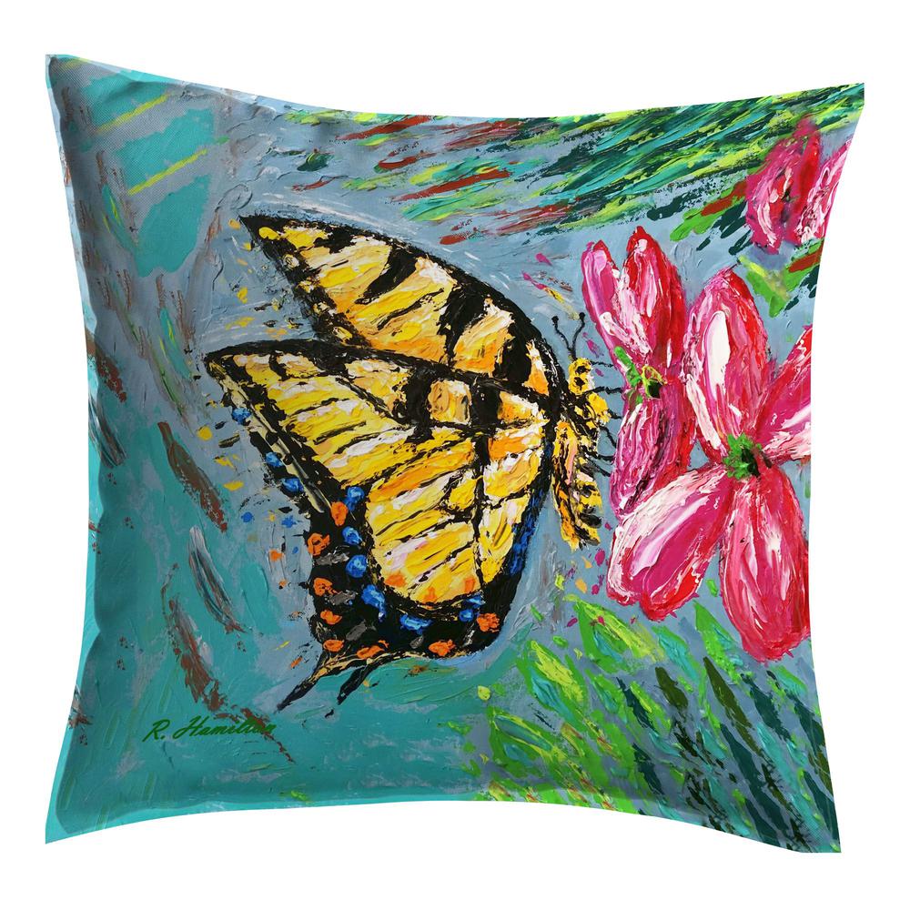 Palette Tiger Swallowtail Small Noncorded Pillow 12x12. Picture 1