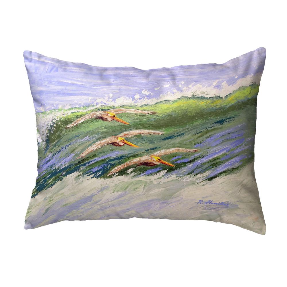 Pelicans Cruising Small Noncorded Pillow 11x14. Picture 1