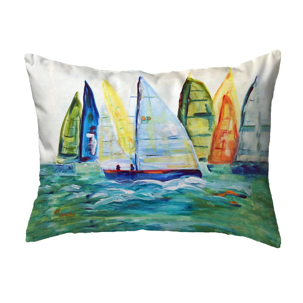 Betsy's Sailboats Small Noncorded Pillow 11x14. Picture 1