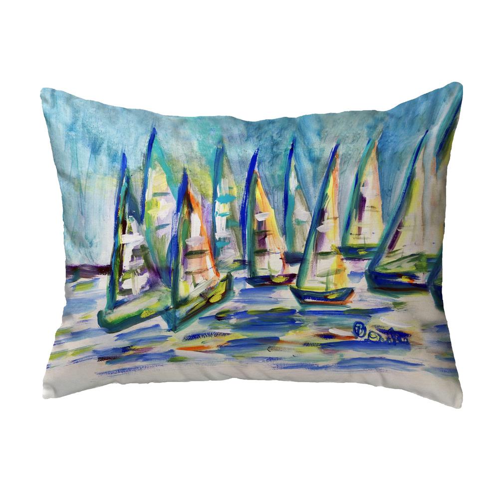 Many Sailboats Small Noncorded Pillow 11x14. Picture 1